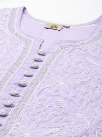 Ada Women's  Hand Embroidered Lucknowi Chikankari Cotton Straight Short Top Kurti A178625