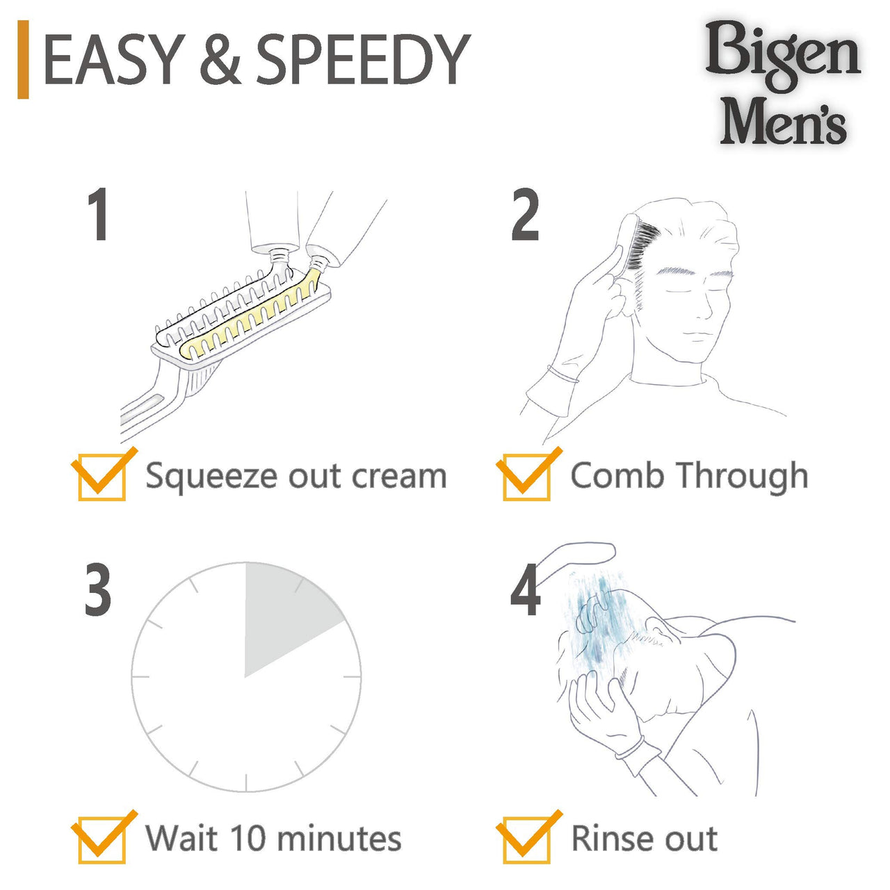 Bigen Men's  Speedy Color, Hair Color, 80g - Dark Brown 103 (Pack of 1)
