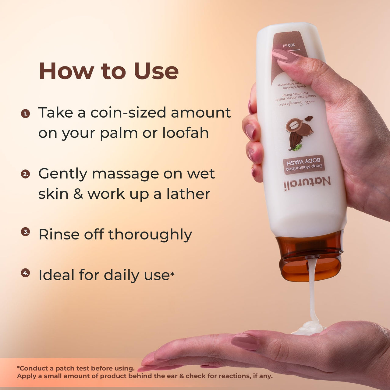 Naturali Deep Moisturising Body Wash With Shea Butter, Cocoa Butter & Murumuru Butter | Gently Cleanses | Deeply Hydrates & Nourishes | Strengthens Skin Barrier | Sulphate & Paraben-Free Formula | 200ml