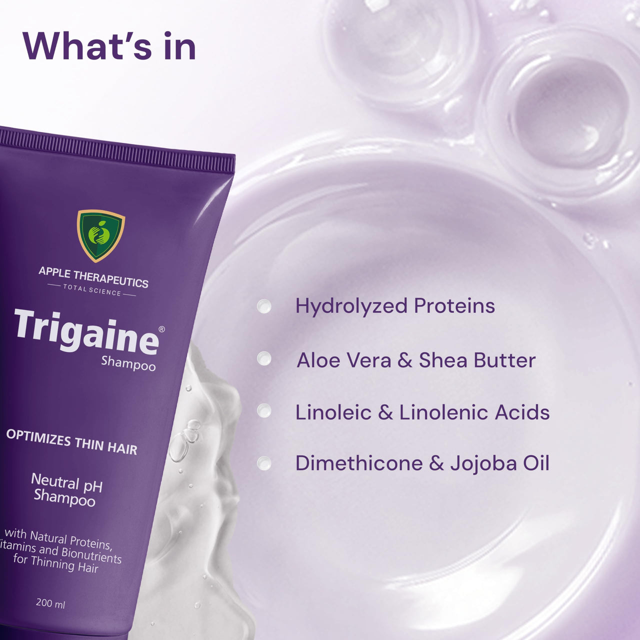 Trigaine Shampoo 200ml | pH Balanced Best Daily Shampoo For Heat Treated & Color Damaged Hair | Protein Intensive Dermatologist-Recommended Everyday Use for Women & Men