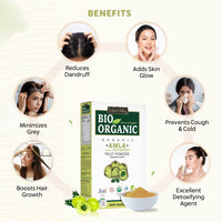 INDUS VALLEY 100% Organic Amla Powder | Indian Gooseberry Powder | Phyllanthus emblica | Natural and Fresh For Healthy Hair (100g*2=200g)