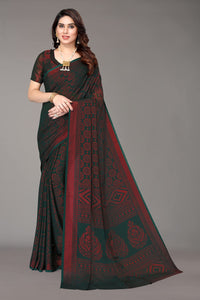 Winza Designer Women's  Chiffon Brasso Printed Saree with Blouse Piece (WDP Brasso Malini W)