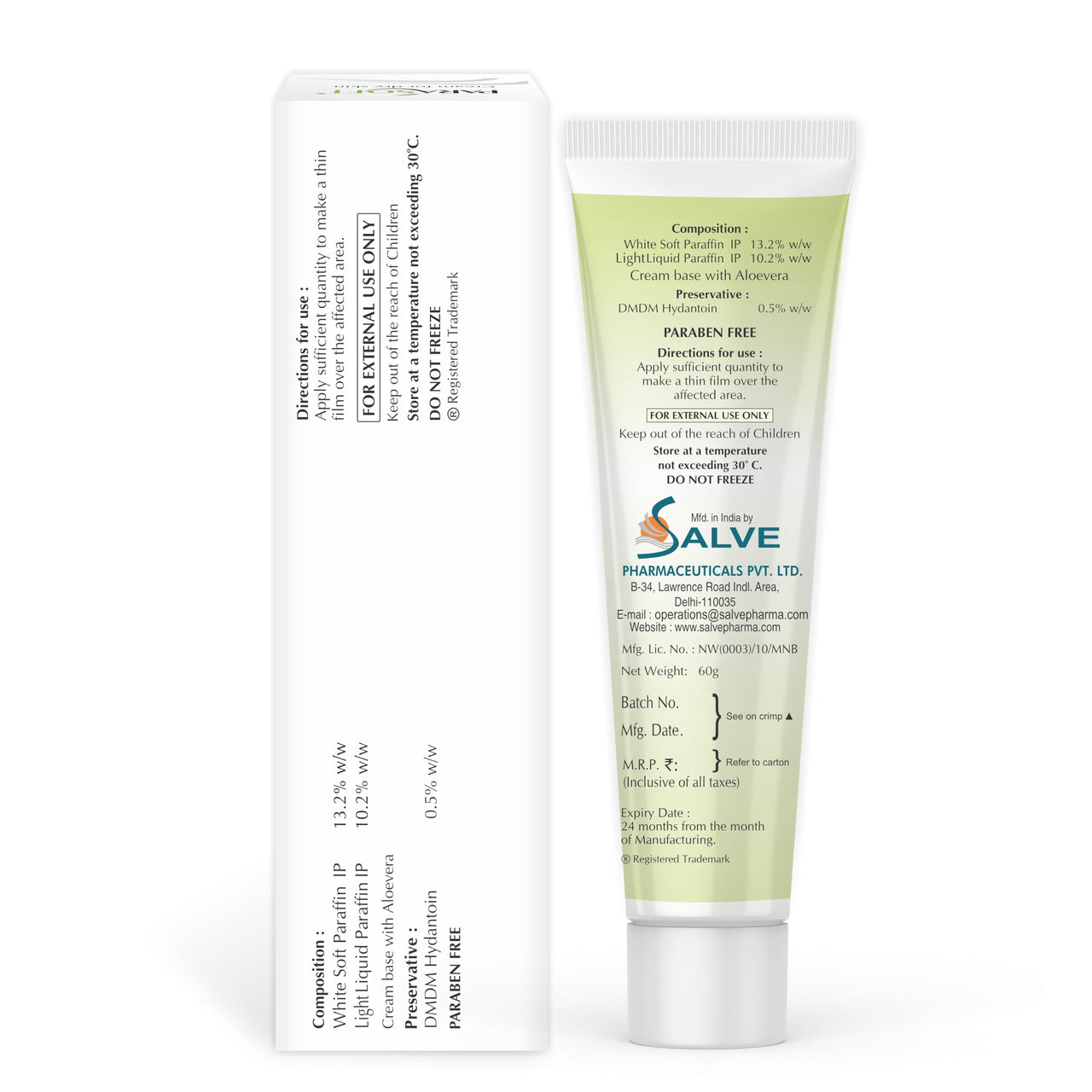 Parasoft Cream - Intense Moisturizer Nourishing Cold Cream & Winter Cream with Goodness of Aloe vera for Dry & Dehydrated Skin for Men & Women - 60gm (Pack of 2)