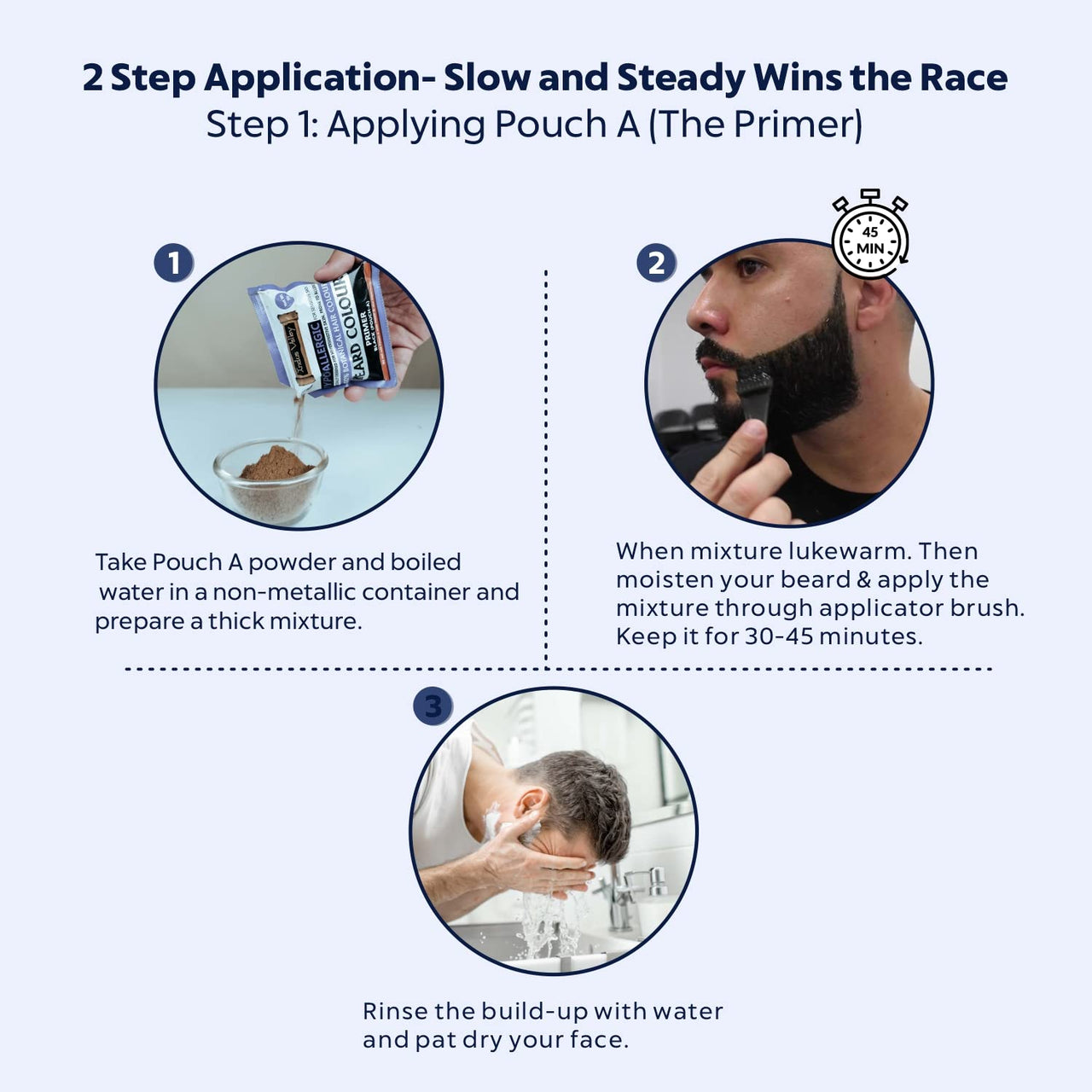 INDUS VALLEY 100% Botanical Hypo Allergic Aqua Beard Colour Dark Brown (100g +15ml)