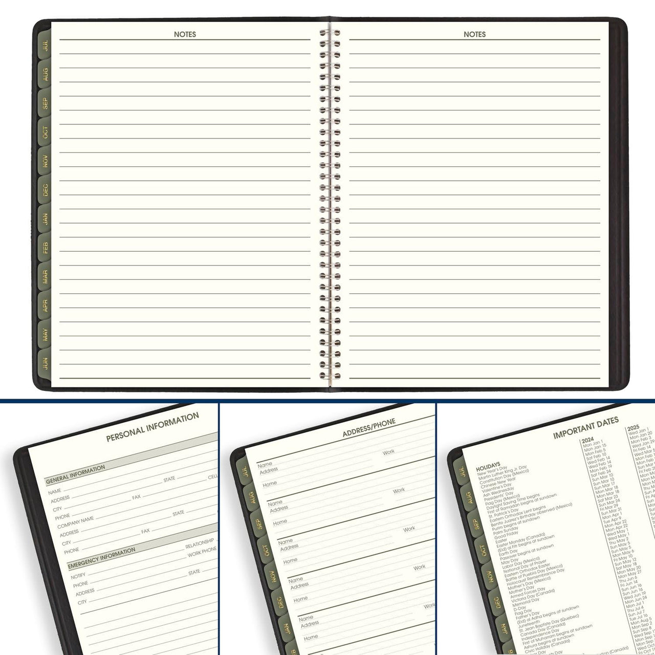 AT-A-GLANCE Planner 2024-2025 Academic, Weekly & Monthly, Quarter-Hourly Appointment Book, 8-1/4" x 11", Large, Monthly Tabs, Flexible Cover, Recycled, Black (70957G05) 2024-2025 New Edition