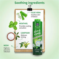 Ayouthveda Aloe Cool Talcum Powder 300gm + 100gm Free with Ice Mint & Aloe Extracts, Cooling & Soothing Talc with Sunscreen