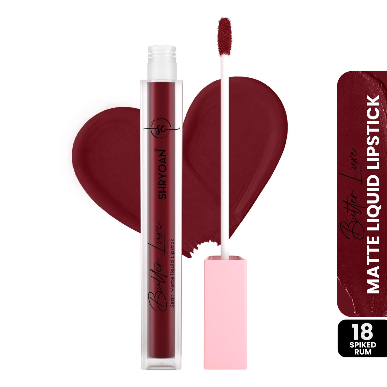 Shryoan Butter Luxe Satin Matte Liquid Lipstick | Ultra Pigmented, Long-Lasting, Non-Transfer Formula, Smooth Lip Color, Weightless Finish, Silky Matte Finish (6ml) (Shade 18, Shade 18)