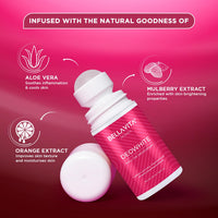 BELLAVITA Deo White Natural Underarm Roll On Deodorant for Women |Control Odour|Alcohol-Free| Antiperspirant for Long Lasting Freshness, 50ml Each (Pack of 2)