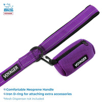Voyager Dog Harness Dual Leash Attachment No-Pull Control Adjustable Soft but Strong Pet Harness for Medium and Large Dogs with 3M Reflective Technology - Harness Leash Set (Purple Lattice), M M (Chest: 20 - 25