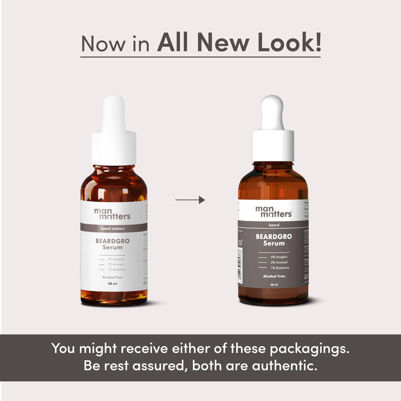 Man Matters Beardgro Oil-In-Serum 30Ml | 4% Anagain, 2% Aminexil & 1% Rosemary | Stronger, Fuller & Thicker Beard Growth | Solves Uneven & Patchy Beard | Lightweight And Fast Absorption, 90 Grams