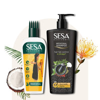 SESA Ayurvedic Hair Oil 200Ml + Ayurvedic Medicinal Shampoo 500Ml Combo Pack Control Hair Fall Nourishes Scalp Help Hair Growth For Men & Women