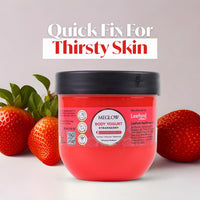 Meglow Strawberry Body Yogurt | Body Moisturizer for Dry Skin | Oil Free | Fragrant Body Yogurt for Skin Radiance | Yogurt for Long Lasting Skin Hydration 200ml