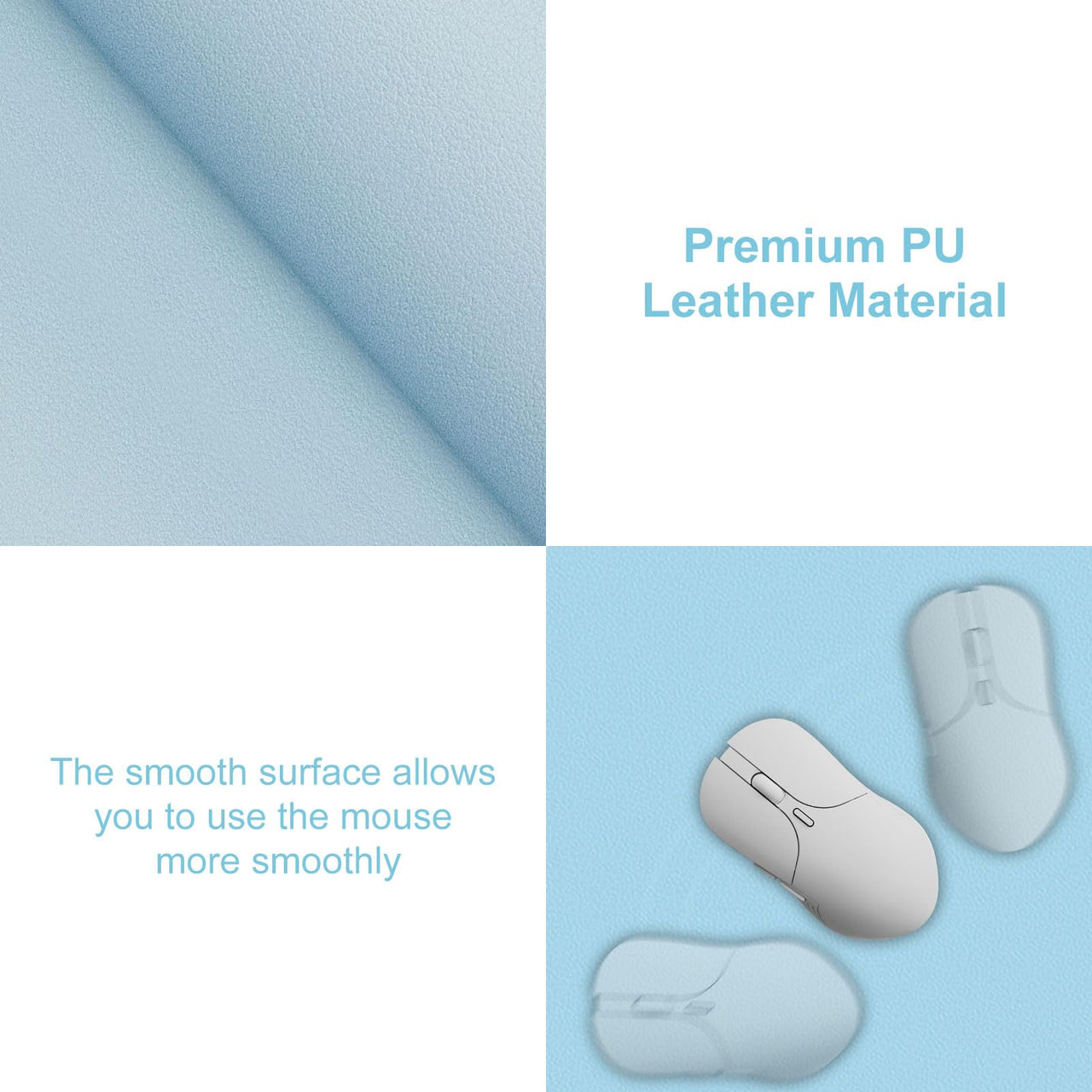 Desk Pad,Large Mouse Pad, Non-Slip PU Leathers Writing Pad,Desktop Protection Pad,Computer Desk Pad, Waterproof Table Mat, Desk Mat for Office and Home Writing (Baby Blue;31.5"x 15.7") Baby Blue 31.5"x 15.7"