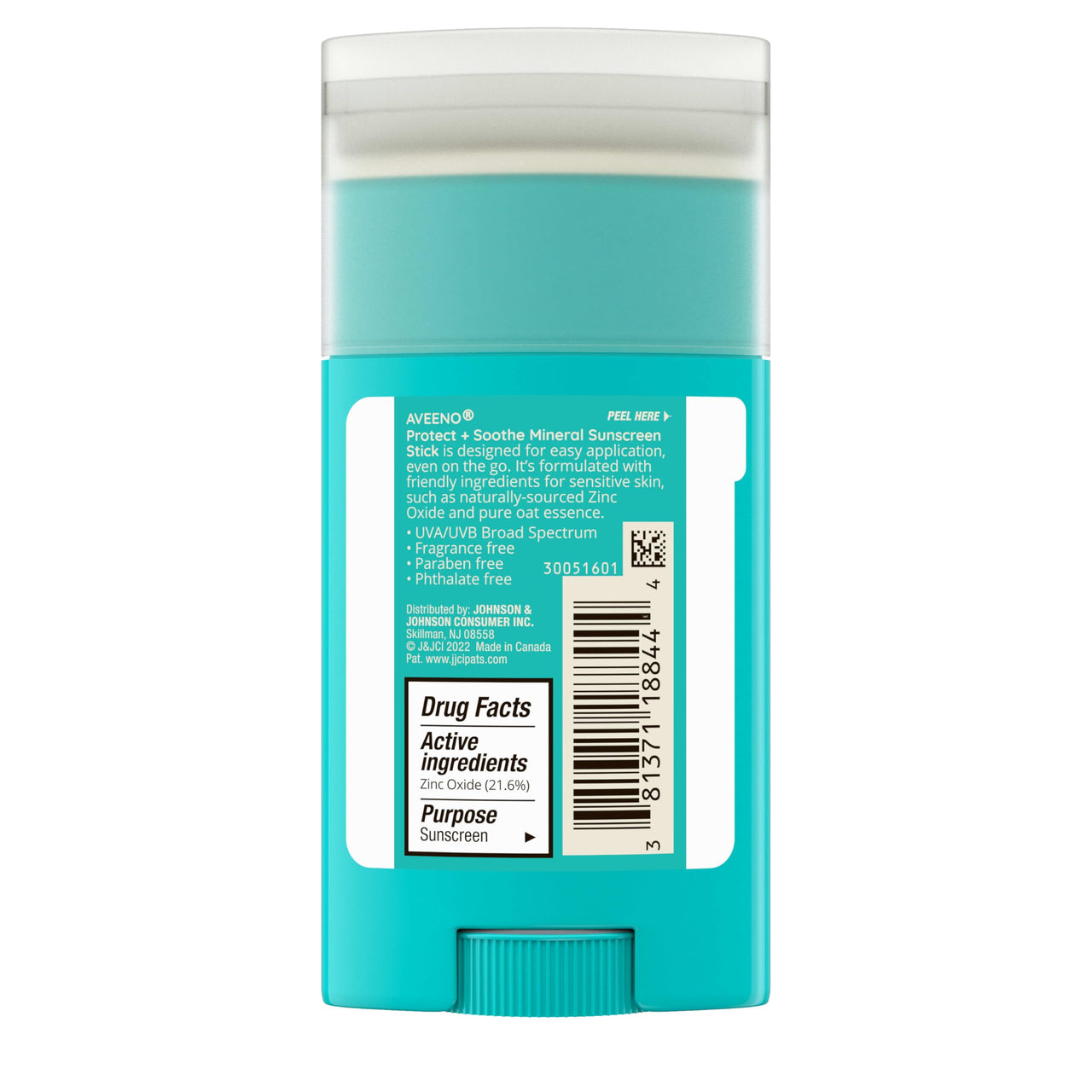 Aveeno Protect + Soothe Mineral Sunscreen Stick for Sensitive Skin SPF50, 1.5oz/42g