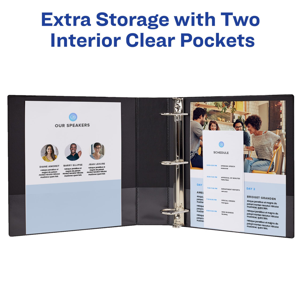 Avery Economy Showcase View 3 Ring Binder, 2 Inch Slant Rings, 1 Black Binder (19700) 2"