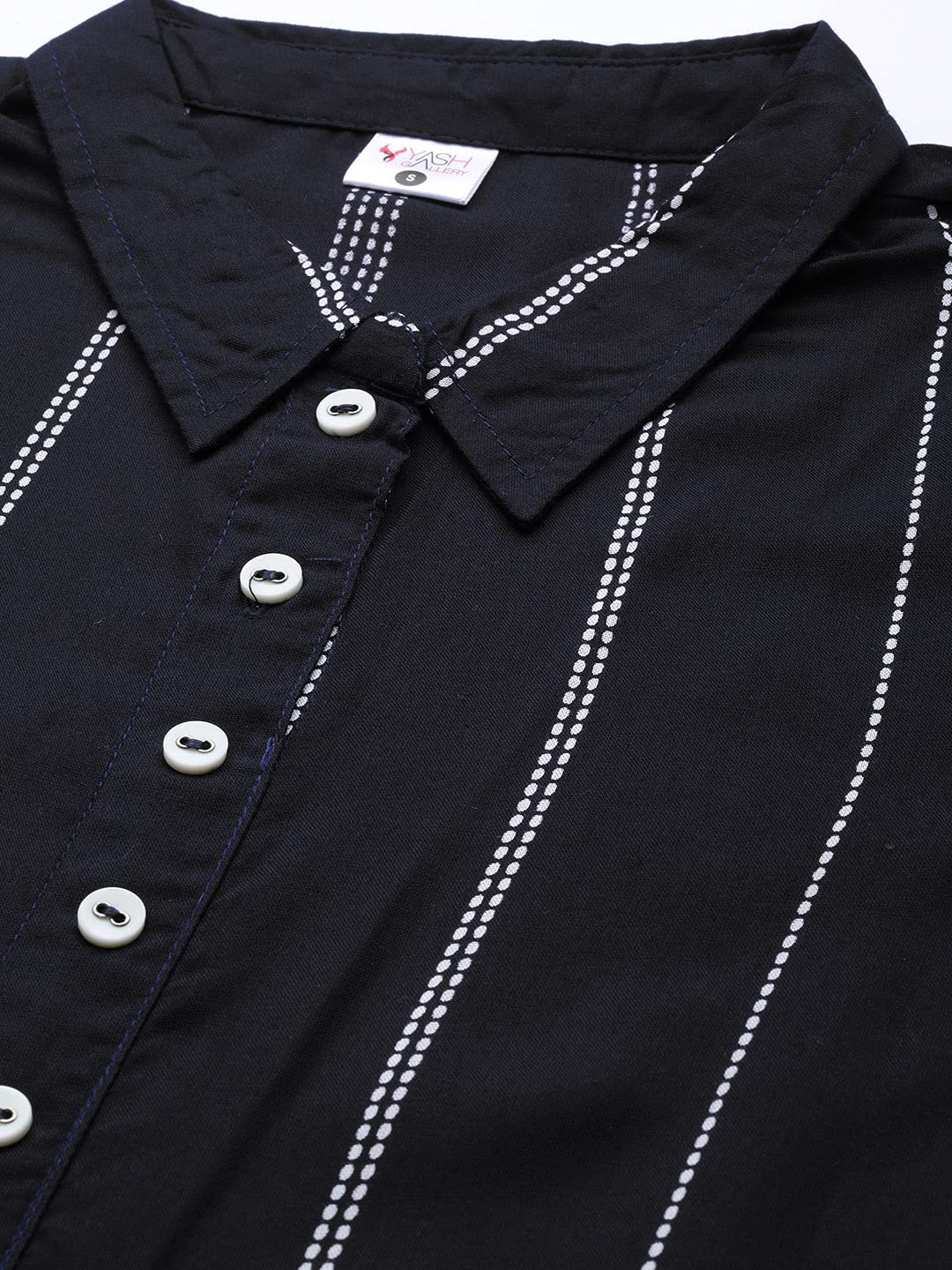 Yash Gallery Women's  Rayon Striped Printed Straight Kurta for Women