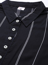 Yash Gallery Women's  Rayon Striped Printed Straight Kurta for Women