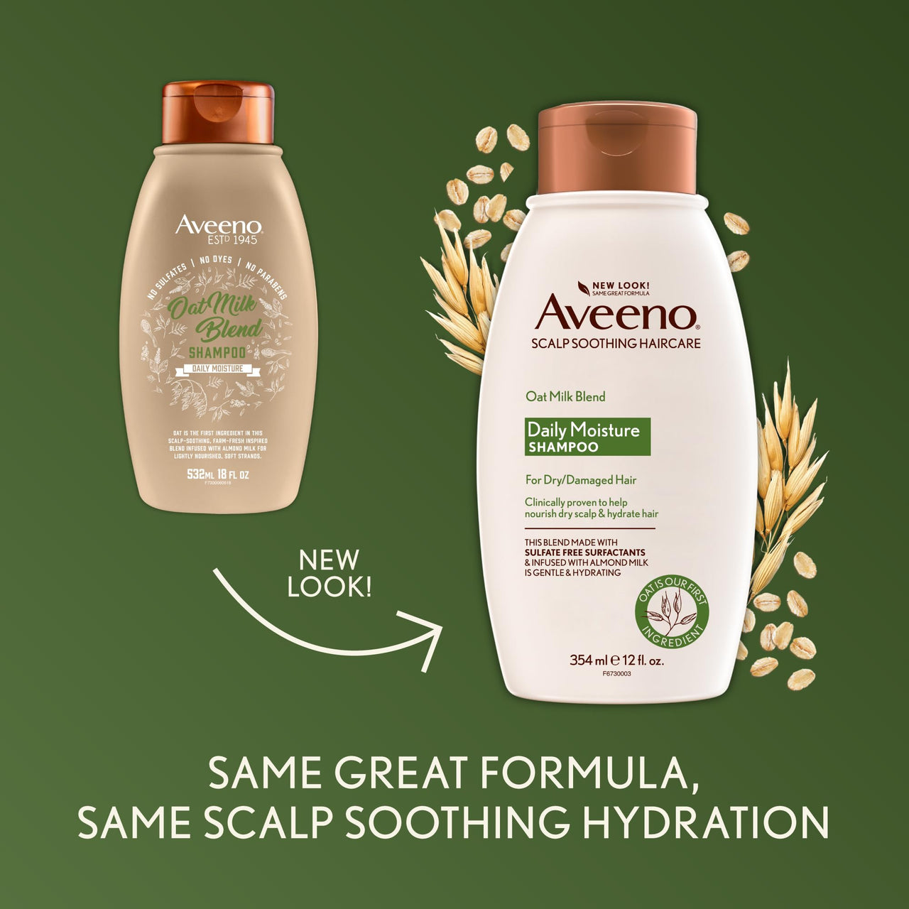 Aveeno Scalp Soothing Oat Milk Blend Shampoo For Daily Moisture & Light Nourishment, Sulfate Free Shampoo, No Dyes Or Parabens, 354ml