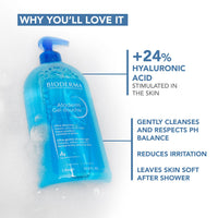 Bioderma Atoderm Gel Douche Ultra Gentle | Soap-Free Daily Use Shower Gel with Niacinamide for 24H Hydration & Glycerin| Boosts Hyaluronic Acid & Ceramides | Normal to Dry Skin (100 ml)