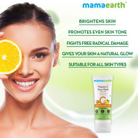 Mamaearth Vitamin C Face Wash for Women & Men | Toxin-Free & Oil-Free Face Wash | For Acne-Prone, Dry & Oily Skin | Illuminates Skin - 100 ml (Pack of 2)