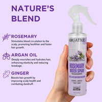Orgatre Rosemary Water Spray for Hair Growth & Controls Hairfall with BIOTIN | Pure Natural Green Extraction Technologies | Controls Dandruff & Itchiness | Enhances Hair Texture & Shine | Non-Greasy & Fast Absorbing | 200 ml