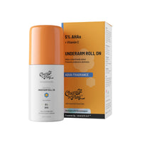Chemist at Play UnderArm Roll-On with 5% AHA, Lactic Acid & 1% Mandelic Acid | Prevents Body Odour, Brightens Skin & Exfoliates Underarm | Fades Pigmentation & Kills Bacteria | For Sensitive Skin | Aqua Fragrance | Alcohol Free - 40ml