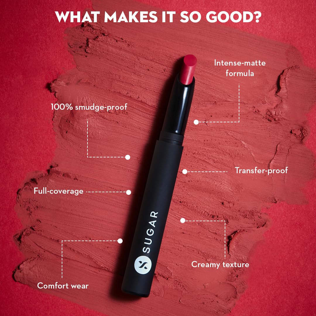 SUGAR Cosmetics Matte Attack Lipstick for Women | Transferproof & Smudgeproof | Lasts upto 12hrs | Enriched With Jojoba Oil | 2gm - Plums N Roses