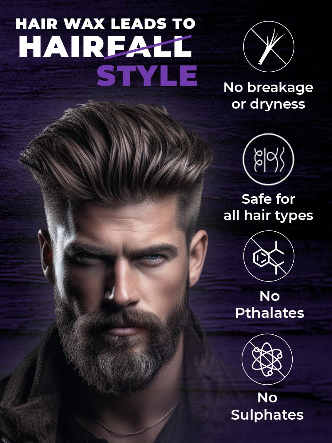 Beardo Xxtra Stronghold Hair Wax, 100 gm | Crystal Hair Wax for Men | Hair Wax Men | Hair Styling Wax for Glossy Finish & Shine | Extra Strong Hold Wax