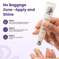 Alive + Well No Baggage Under Eye Cream Gel, with Caffiene and Tripeptides, Crafted By Dermatologists for Dark Circle Removal, Puffiness & Crows Feet with Built-in Cooling Massage Applicator - 15ml