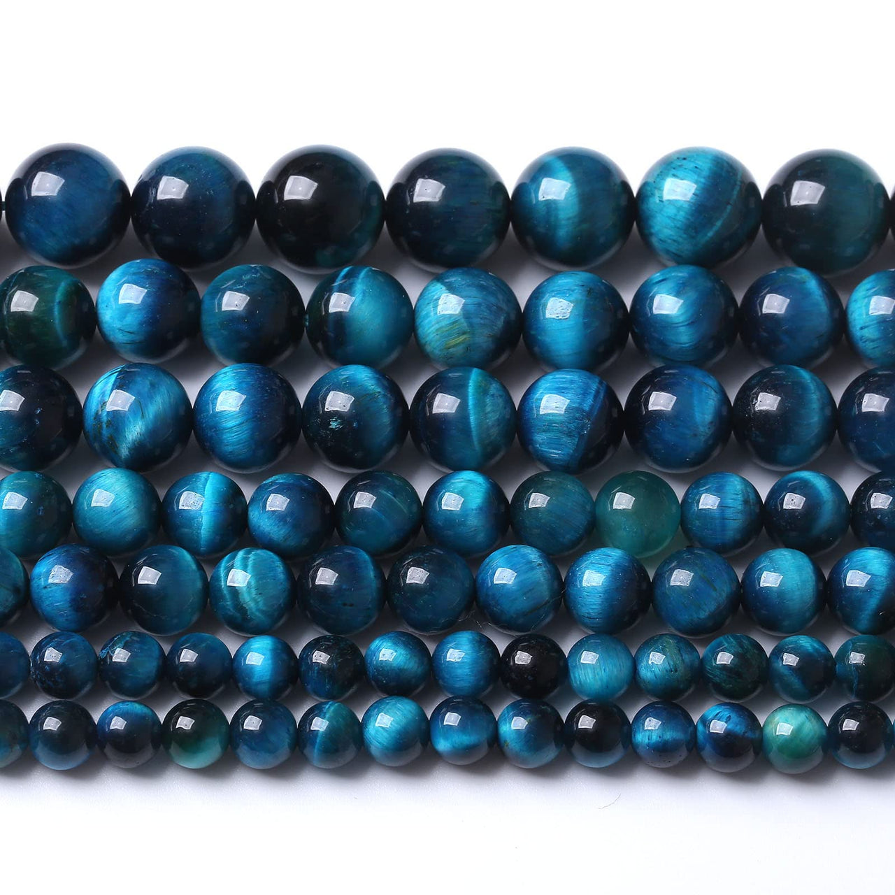 60PCS 6MM AAA Blue Tiger Eye Stone Beads Natural Gemstone Bead Crystal Healing Energy Jewelry Making DIY 15 inches Sapphire Tiger Eye