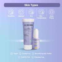 Sereko Vitamin C Glowing & Brightening Face Serum & Sunscreen Cream Gel SPF 50++++ for Women & Men (Glow & Protect Duo)