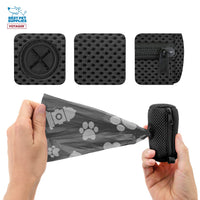 Best Pet Supplies 2-Pack Dog Poop Bag Holder Leash Attachment, Color, Reusable Mesh Dispenser Pouch for Travel, Walking, Park, and Outdoor Use, Soft and Durable with Clip-On - Mesh Black Mesh Dispensers (Black) 0.5 Count (Pack of 2)