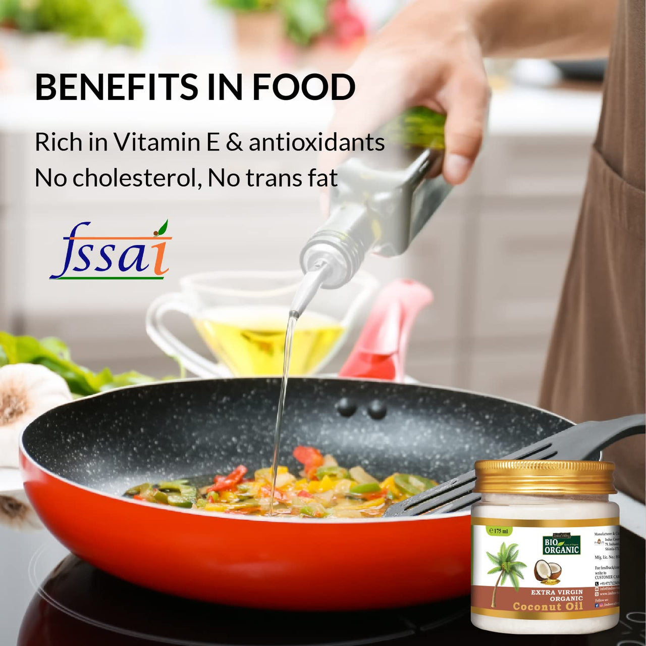 INDUS VALLEY Bio Organic Extra Virgin Organic Coconut Oil Set Of 2 With Natural Aroma Of Coconut Oil For Hair & Skin Care (175x2 = 350ml) (Set of 2)