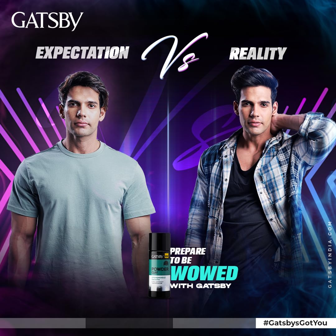 Gatsby Japan Hair Volumizing Powder Clay - 20g | Unbreakable Smooth | Ultra Lightweight & Massive Volume | Matte Finish Hair Wax for Men | Super Strong Hold | Quick & Easy Hair Styling