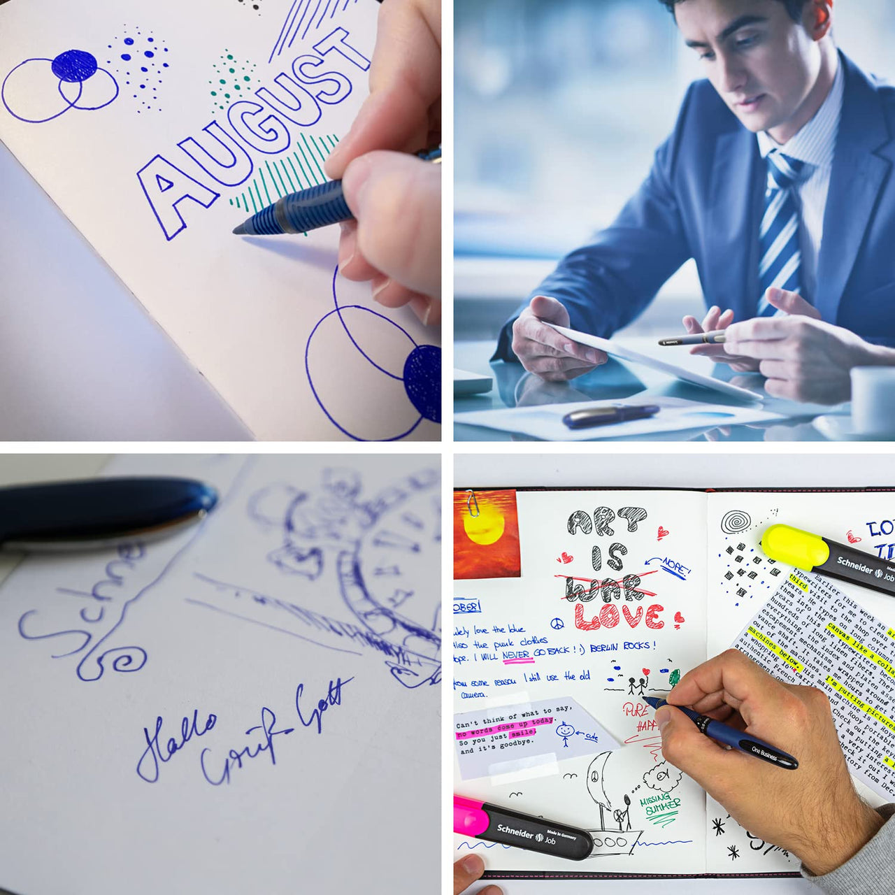 One Business Rollerball Pen, 0.6 mm Ultra-Smooth Tip, Blue Barrel, Blue Ink, Box of 10 Pens (183003)