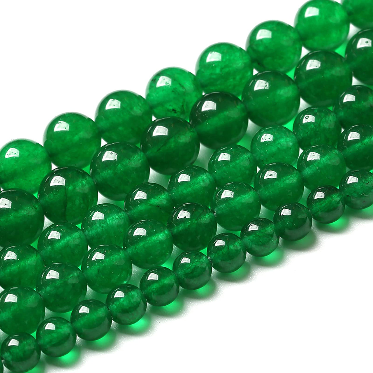 46pcs 8mm Natural Chinese Green Jade Beads Chalcedony Round Loose Gemstone Crystal Energy Healing Power Stone Beads for Jewelry Making DIY Bracelet (8mm, Chinese Green Jade)