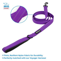 Voyager Reflective Dog Leash Collar Set with Neoprene Handle Supports Small, Medium, and Large Breed Puppies, Cute and Heavy Duty for Walking, Running, and Training - Purple, M Leash Collar Set (Purple) Leash Collar Set (3/4