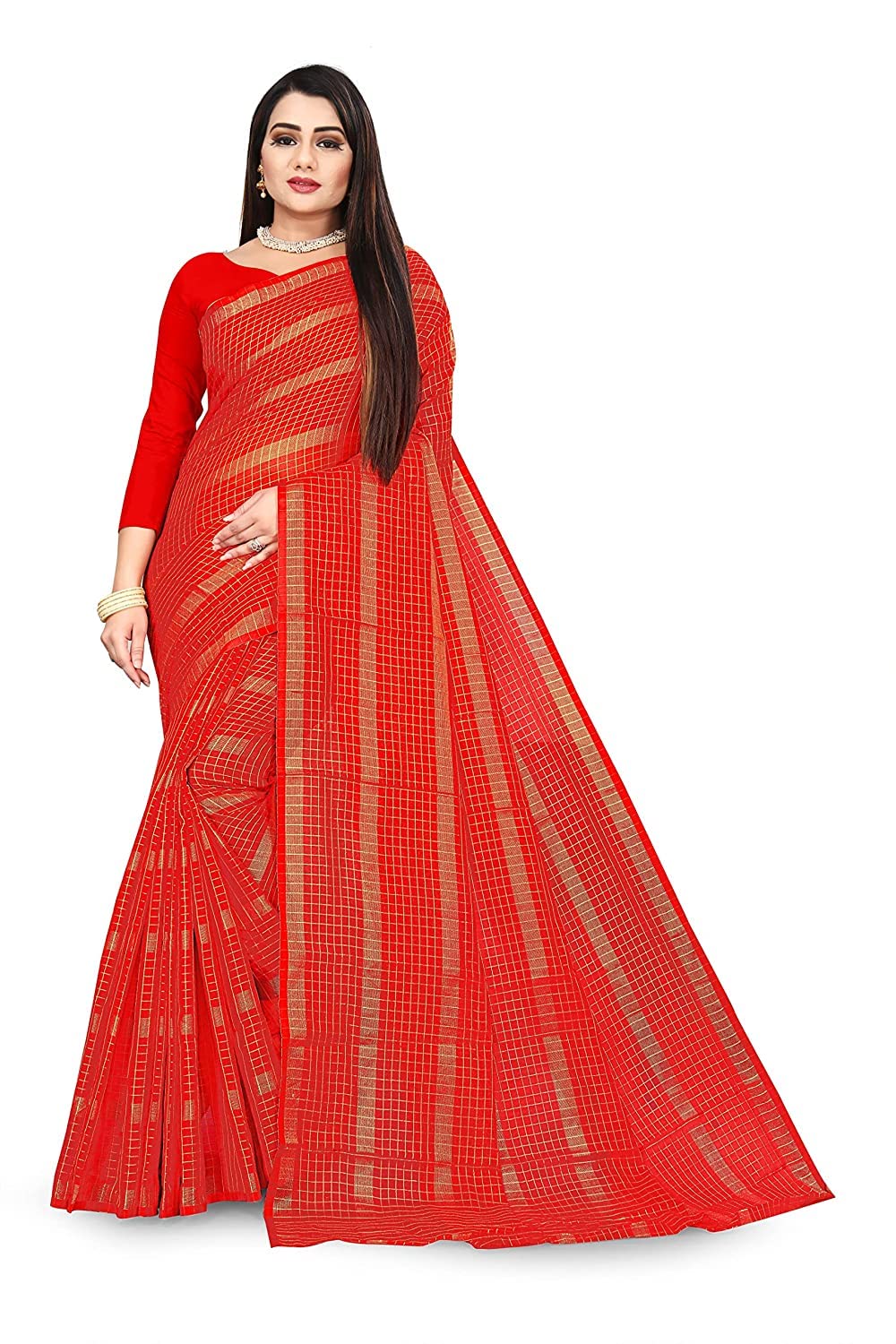 Amazon Brand - Anarva Soft Heavy & Cotton Silk Sarees for women, Beautiful saree free size with unstitched Blouse Piece