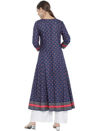 Yash Gallery Women's  Rayon Floral Printed Anarkali Kurta for Women