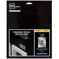 Avery Metallic Asset Tag Labels, 1-1/4 x 2-3/4