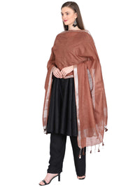 THE WEAVE TRAVELLER Women's  Solid Cotton Blend Dupatta