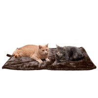 Furhaven ThermaNAP Self-Warming Cat Bed for Indoor Cats & Large/Medium Dogs, Washable & Reflects Body Heat - Quilted Faux Fur Reflective Bed Mat - Espresso, Large ThermaNAP Pad - Quilted Faux Fur (Espresso) 36.0