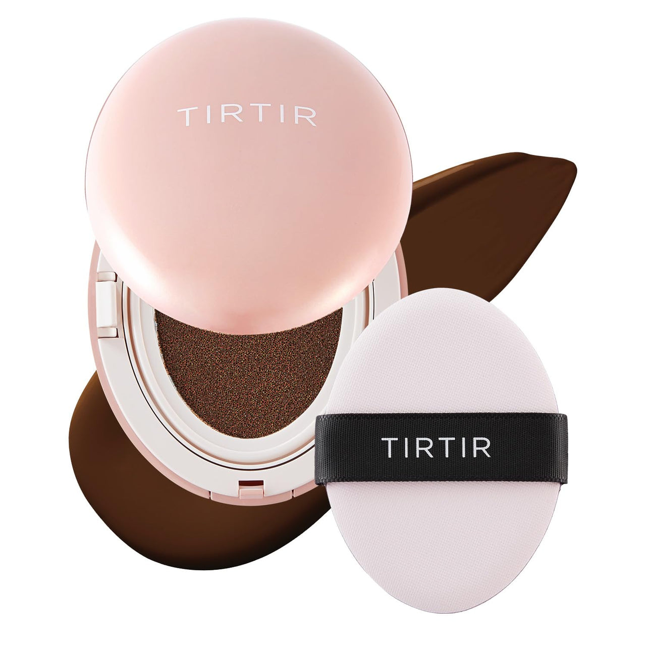 TIRTIR Mask All-Cover Cushion Foundation, Full coverage, Skin fit, Satin Glow Finish, Korean Cushion Foundation #51N FUDGE, 18g