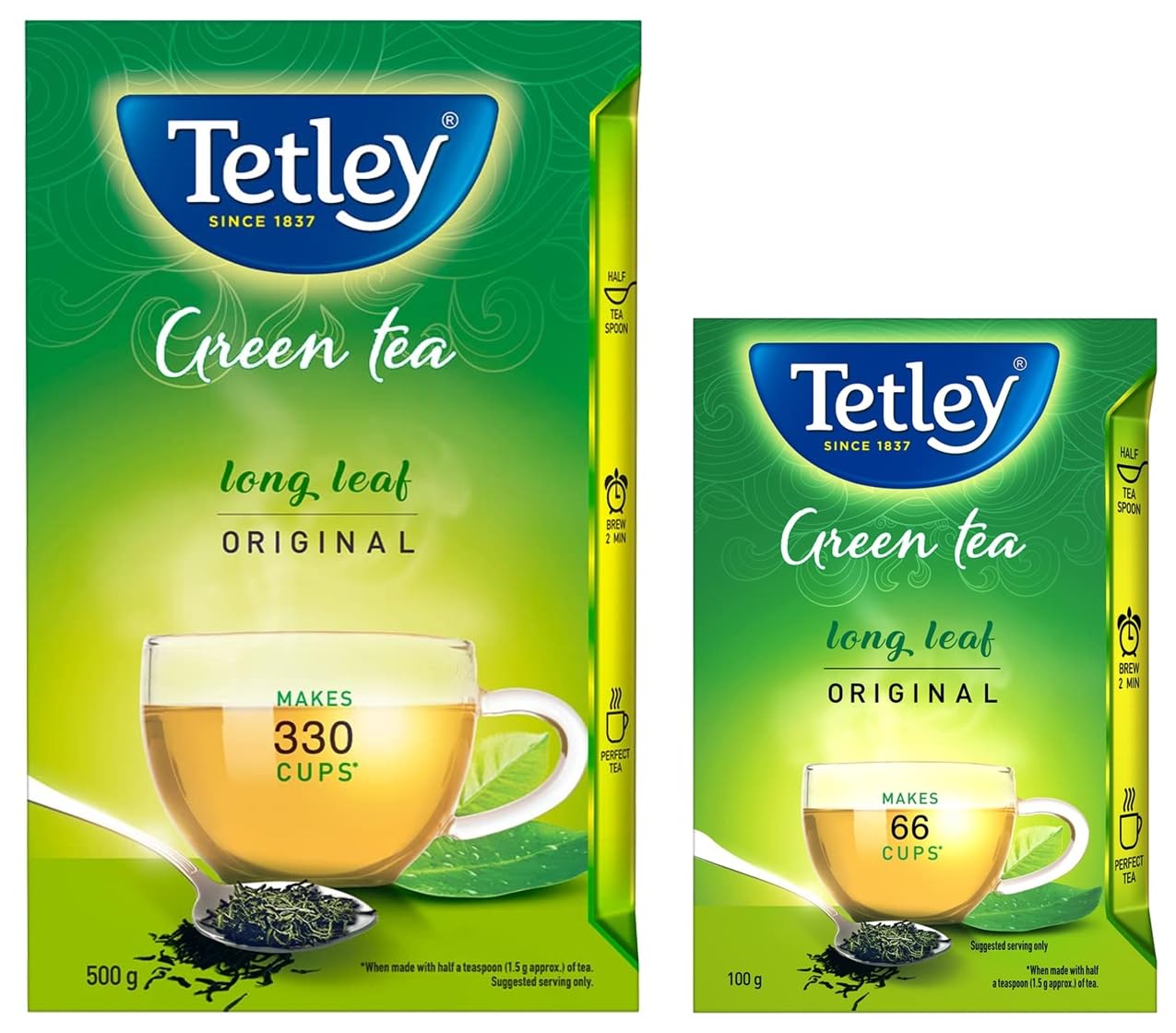 Tetley Long Leaf Original | All-Natural Green Tea With Anti-Oxidants | Green Tea | 500G & Long Leaf Original | All-Natural Green Tea With Anti-Oxidants | Green Tea | 100G - Loose Leaves