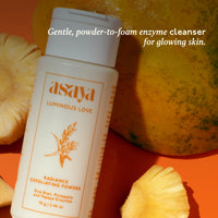 Asaya Exfoliating Face Scrub | Powder-to-Foam Cleanser with Korean Rice, Pineapple & Papaya Enzymes | Removes Tan, Dead Skin, Blackheads & Whiteheads | Brightens & Smoothens | Gentle Daily Enzymatic Exfoliation | pH Balancing & Pore Cleansing | For Oily,