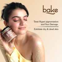 BAKE 2% Kojic Acid Coffee Smoothie Body Scrub For Pigmentation & Strawberry Skin | Tan Removal, Skin Exfoliation & Whitening | For Dark Knees, Elbows & Neck | 150g