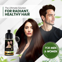 Herbishh Dark Brown Hair Color Shampoo, 3 in 1, 100% Grey Coverage, Hair Color for Men & Women, Long-lasting Color in 15-20 Mins, Ammonia-free, 200 ml