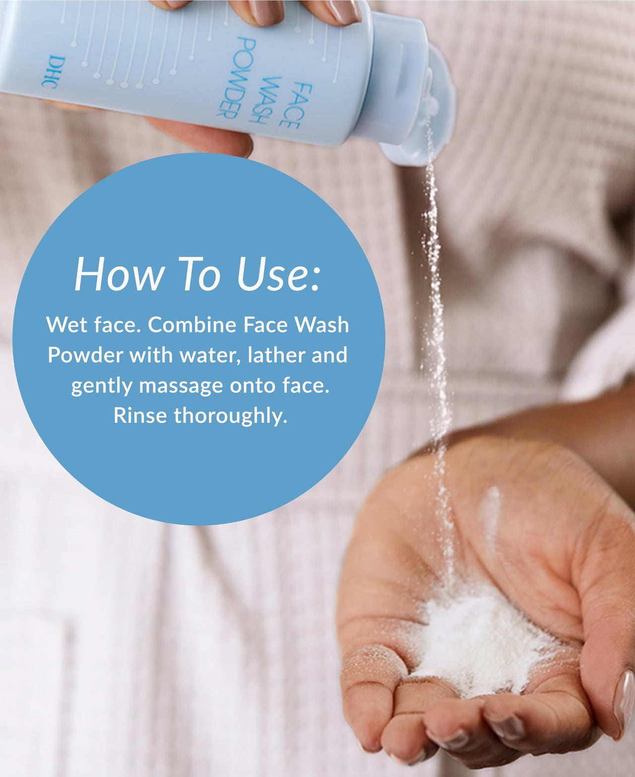 DHC Face Wash Powder, For Deep Cleansing & Hydrated skin, Mild Exfoliator & Cleansing Foam for daily use, No added fragrance & colorants 50g