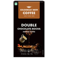 Colombian Brew Double Chocolate Mocha Instant Coffee, No Sugar, 50g (Hot & Cold Coffee)