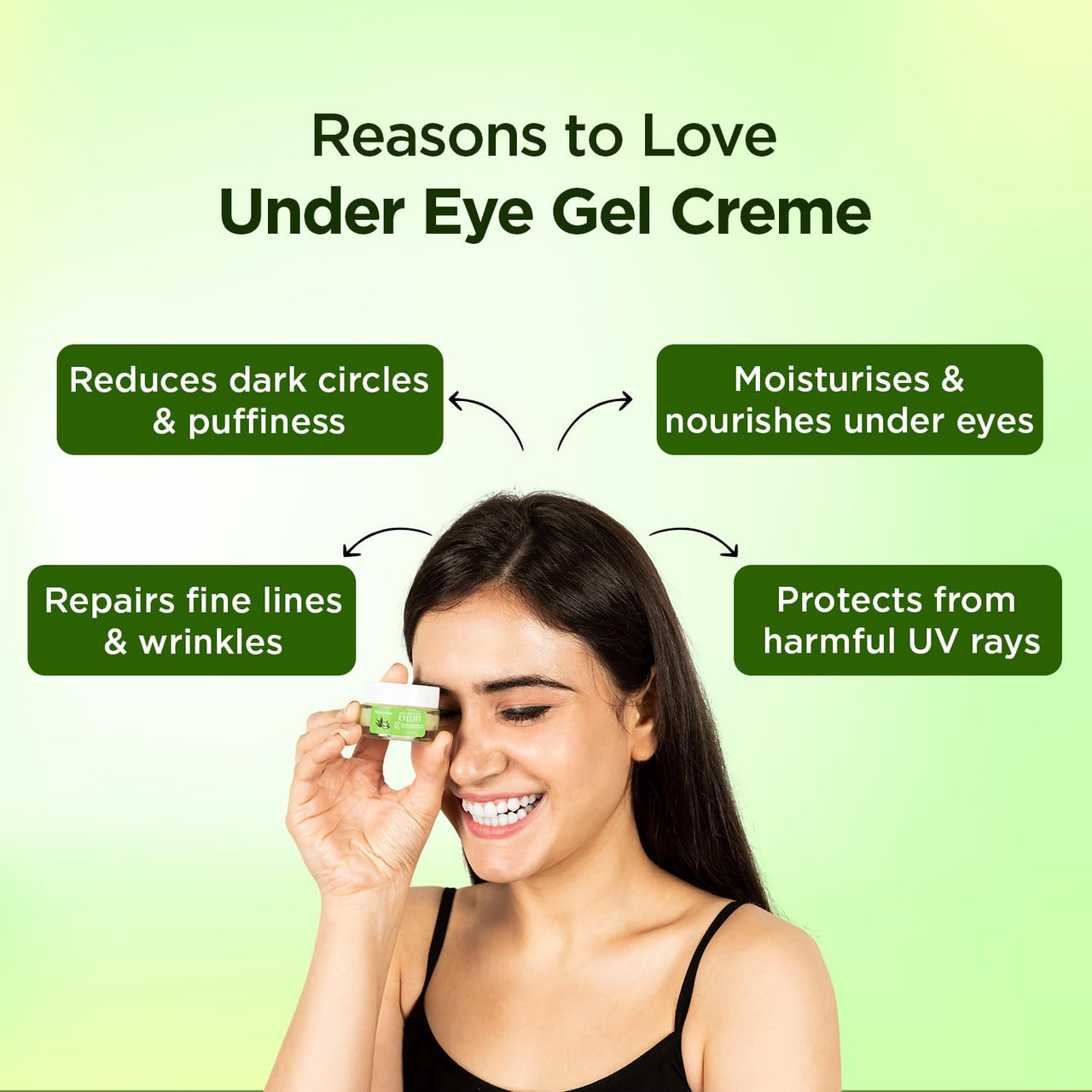 Bella Vita Organic EyeLift Hydrating Natural Under Eye Cream Gel for Dark Circles, Puffy Eyes, Wrinkles & Removal of Fine Lines for Women & Men, 20 gm
